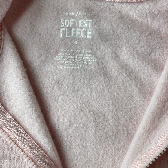 Jumping Beans Soft Pink Girls Zip Hoodie Size 8 Softest Fleece - Picture 4 of 6
